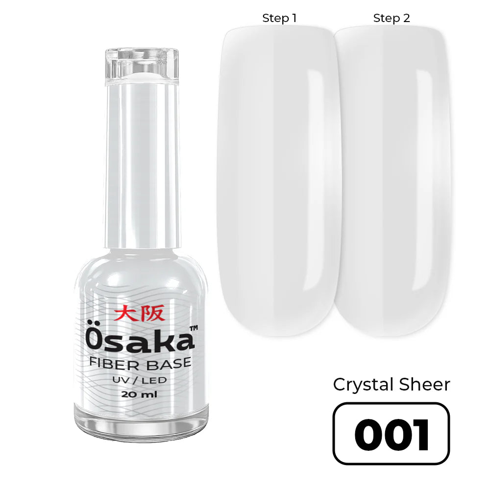 בסיס פייבר ג׳ל בצבע 20 מ״ל Base Crystal Sheer 001 Osaka