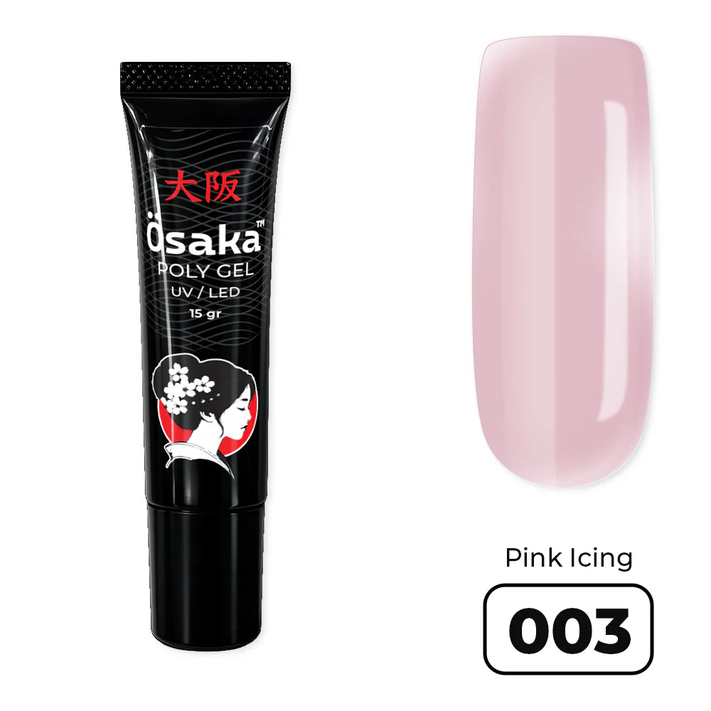 פוליג׳ל 15 מ״ל PolyGel Tube Pink Icing 003 Osaka