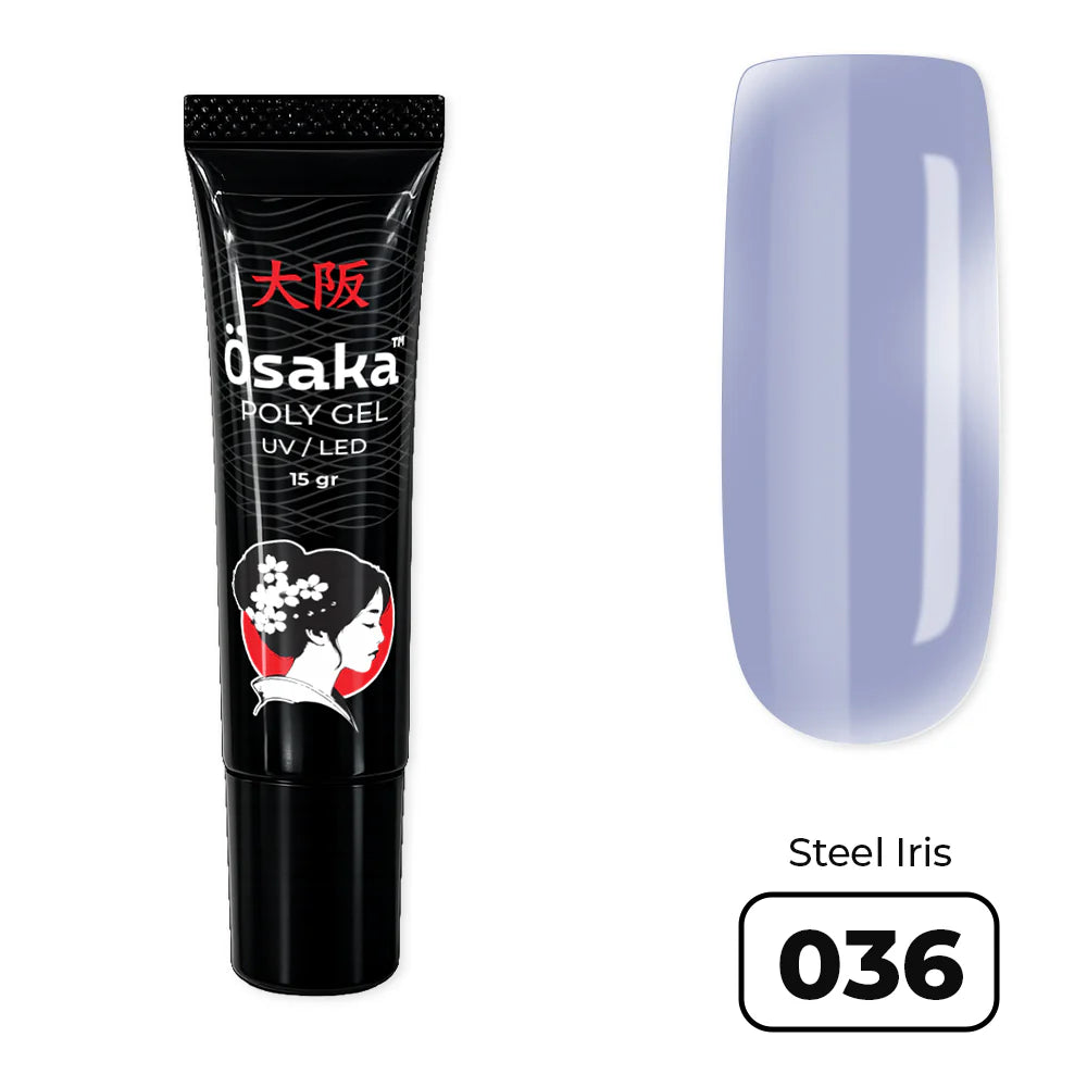 פוליג׳ל 15 מ״ל PolyGel Tube Steel Iris 036 Osaka