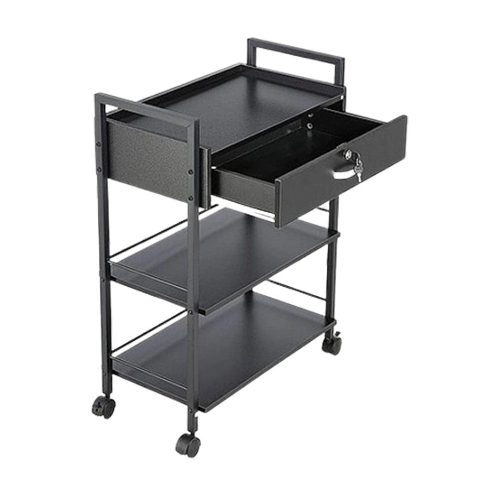 עגלת קוסמטיקה עם 3 מדפים AM7201 (שחור ,לבן)