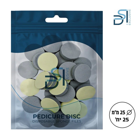 Disposable files-sponges - מדבקות־ספוג לפוליש והחלקת כף הרגל 25 יח׳ Ø 25 מ״מ