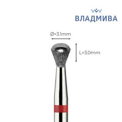 ראש יהלום בטיחותי Safe Bit קונוס "פעמון הפוך", אדום עדין Vladmiva 010/031Е2