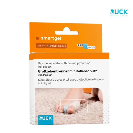 Smart Gel plug+switch -מפריד הגנה לבוהן ג׳ל פולימרי 4 יח׳