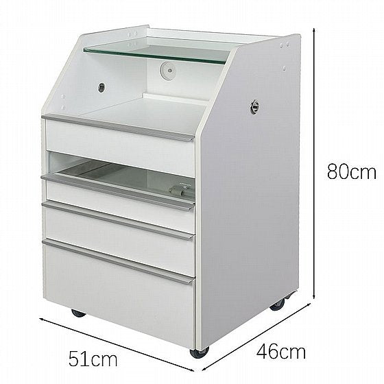 עגלת חיטוי מקצועית עם 4 מגירות ומנורת UV מובנית ‎80×46×51 ס״מ Multifunctional Trolley with Four Drawers and UV Lamp