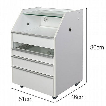 עגלת חיטוי מקצועית עם 4 מגירות ומנורת UV מובנית ‎80×46×51 ס״מ Multifunctional Trolley with Four Drawers and UV Lamp
