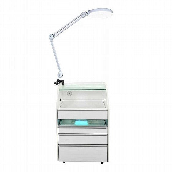 עגלת חיטוי מקצועית עם 4 מגירות ומנורת UV מובנית ‎80×46×51 ס״מ Multifunctional Trolley with Four Drawers and UV Lamp