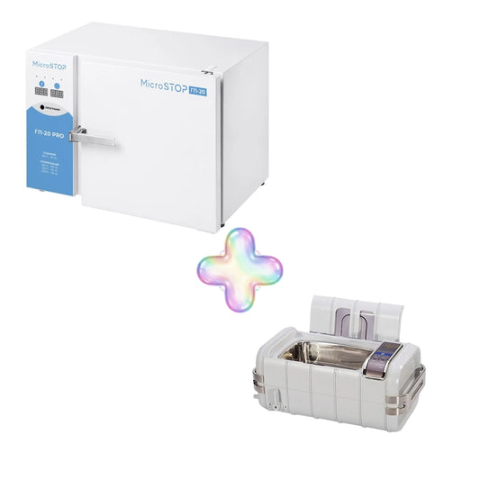 תנור עיקור יבש MicroSTOP GP-20 PRO - עיקור תרמי מקצועי עם קיבולת מקסימלית +אמבט אולטראסוניק מקצועי CDS-4831 3 L DSI Exclusive