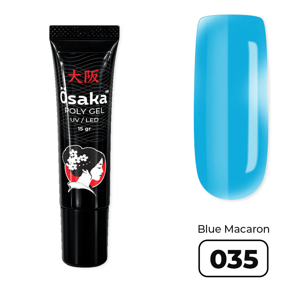 פוליג׳ל 15 מ״ל PolyGel Tube Blue Macaron 035 Osaka