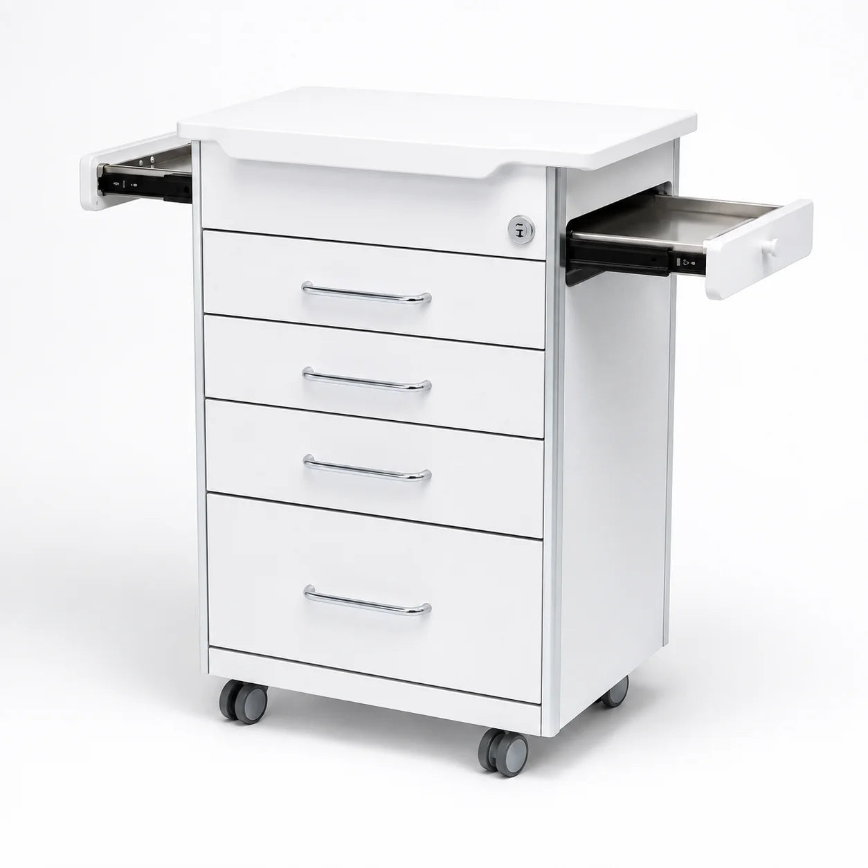 Storage cabinet - ארונית ניידת למרפאה עם 4 מגירות ו־2 מדפים נשלפים