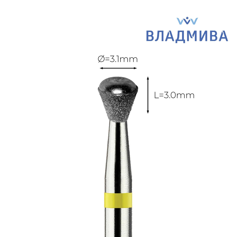 ראש יהלום בטיחותי Safe Bit קונוס "פעמון הפוך", צהוב עדין מאוד Vladmiva 010/031Е2