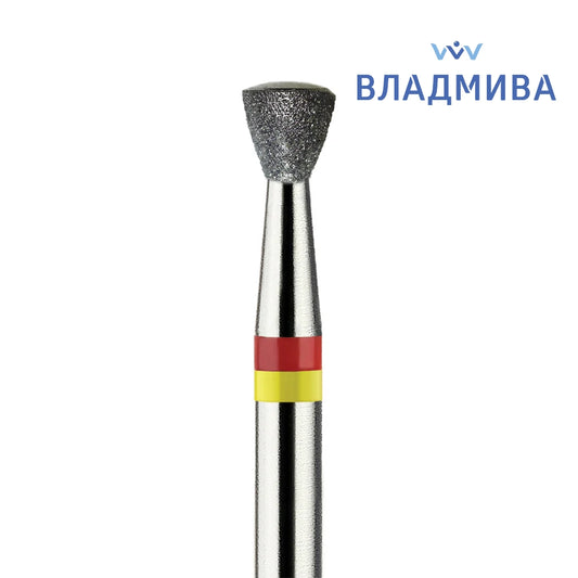 ראש יהלום בטיחותי Safe Bit קונוס "פעמון הפוך", צהוב עדין מאוד /אדום תחתית חלקה מעוגלת בקימור הדרגתי –  Vladmiva 010/031Е3